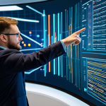 A diverse group of professional data scientists and AI developers in a sleek, futuristic technology research lab. They are engaged in collaborative discussion, pointing at large holographic displays showing complex algorithms and data visualizations. They wear modest, contemporary business casual attire, fully clothed, appropriate attire, professional dress. The atmosphere is innovative and forward-thinking, emphasizing the human element of technological progress. safe for work, appropriate content, perfect anatomy, correct proportions, natural pose, well-formed hands, proper finger count, natural body proportions, professional photography, high quality, sharp focus, vibrant colors.
