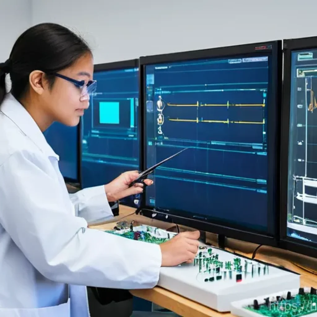 전자기기 자격증 대비 추천 학원 - **Prompt 1: Modern Electronics Lab Experience**
    A diverse group of university-aged students, mal...