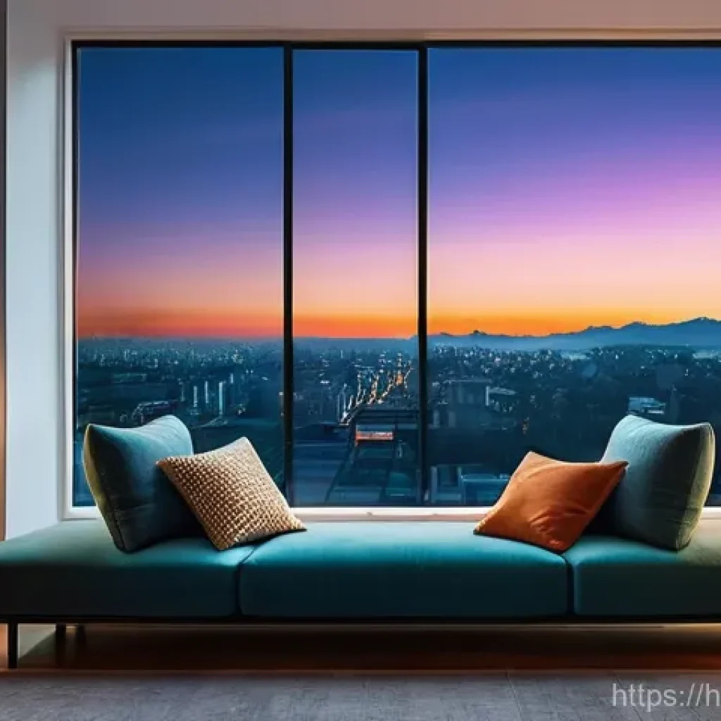 전자기기 분야의 새로운 기술 동향 - **Prompt:** A cozy, futuristic living room filled with soft, ambient smart lighting. A young adult, ...