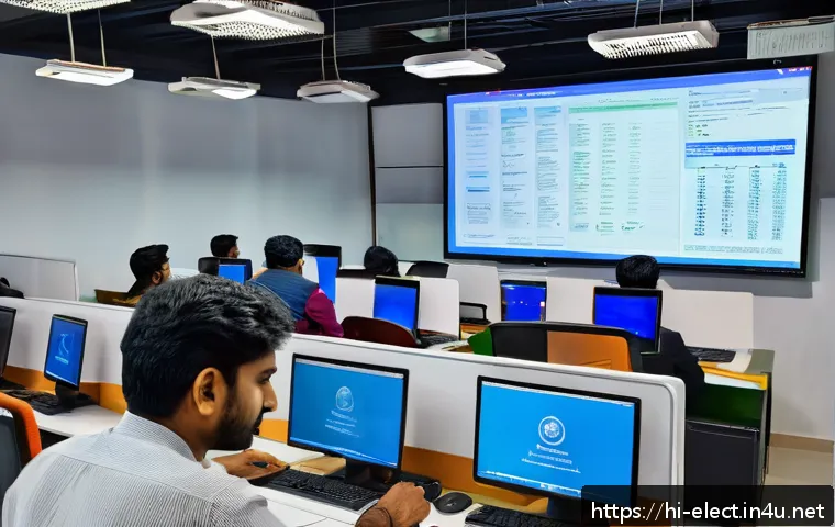 전자기기 시험 관련 서류 준비 방법 - A professional office environment showing a diverse team of Indian professionals engaged in software...